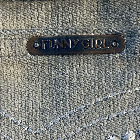 Vintage Funny Girl Gray Velvet Straight Leg Jeans Womens Size 15/16 - Picture 5 of 9